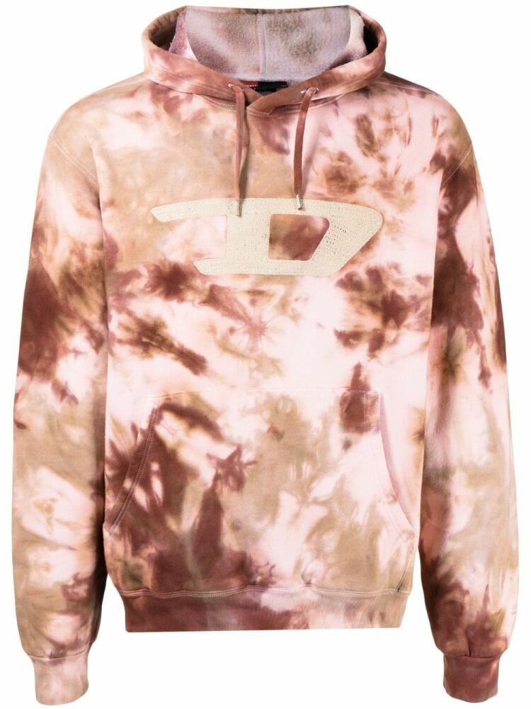 Stain Shade logo tie-dye hoodie - Brown Cover