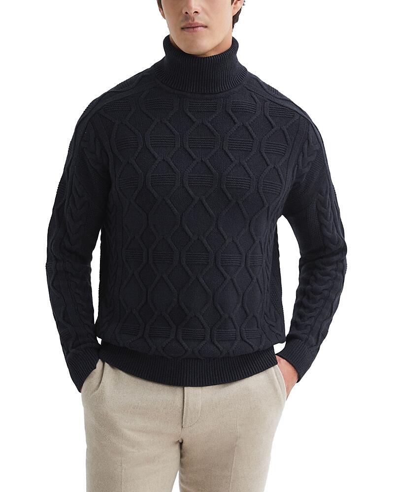 Reiss Alston Cable Knit Regular Fit Turtleneck Sweater Cover