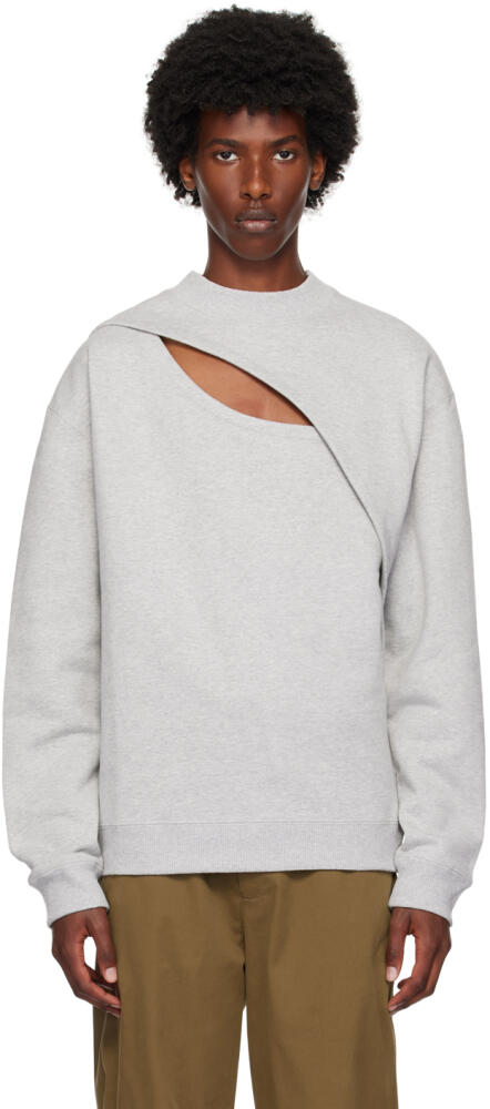 LGN Louis Gabriel Nouchi Grey Laceration Sweatshirt Cover