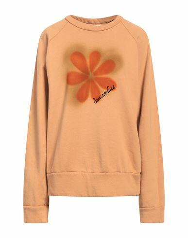 Semicouture Woman Sweatshirt Apricot Cotton, Polyester Cover