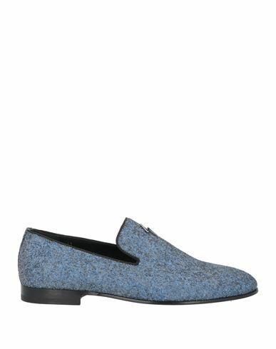 Giuseppe Zanotti Man Loafers Slate blue Soft Leather Cover