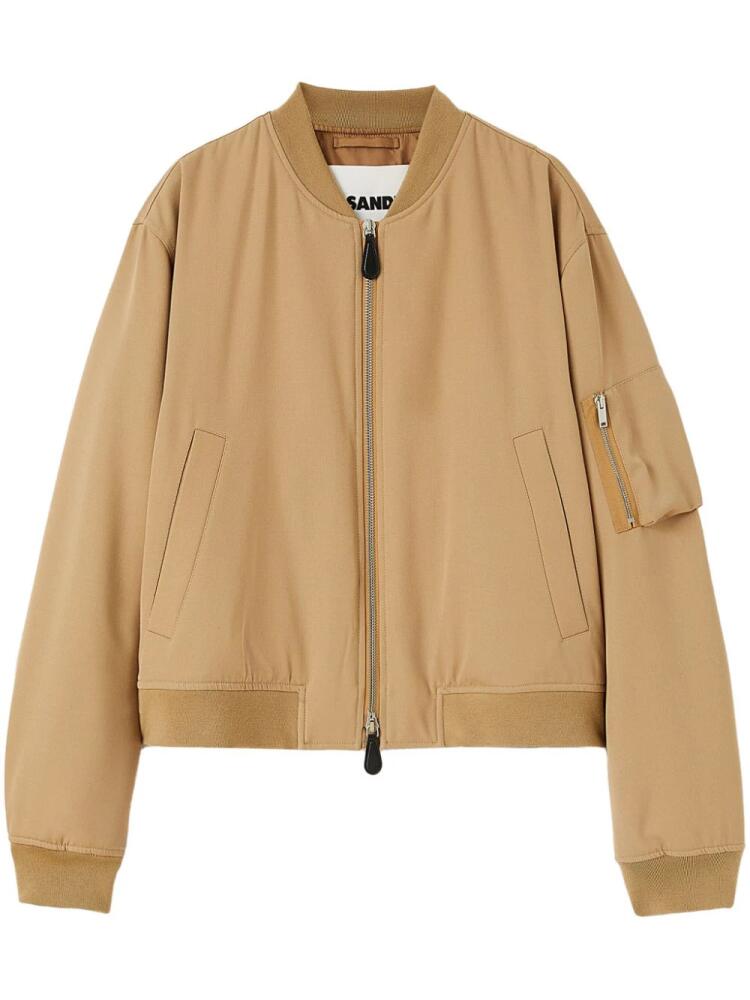 Jil Sander padded wool bomber jacket - Brown Cover