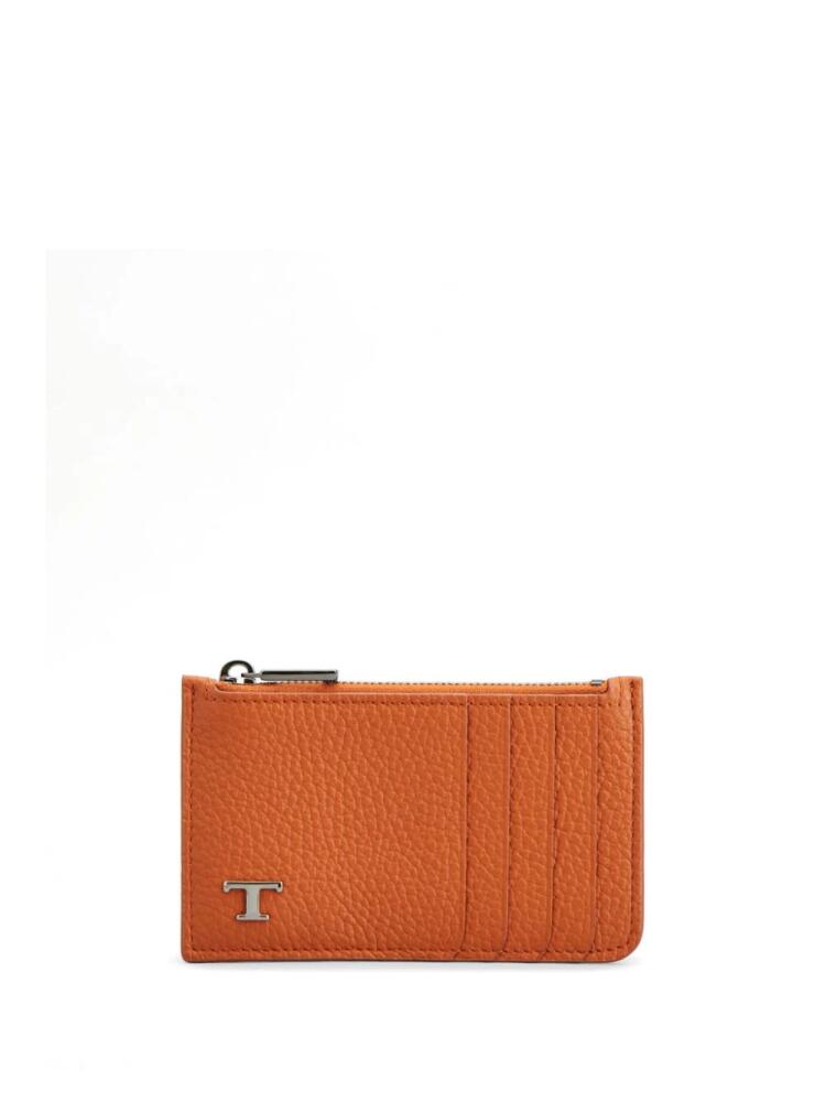 Tod's logo-plaque leather cardholder - Orange Cover