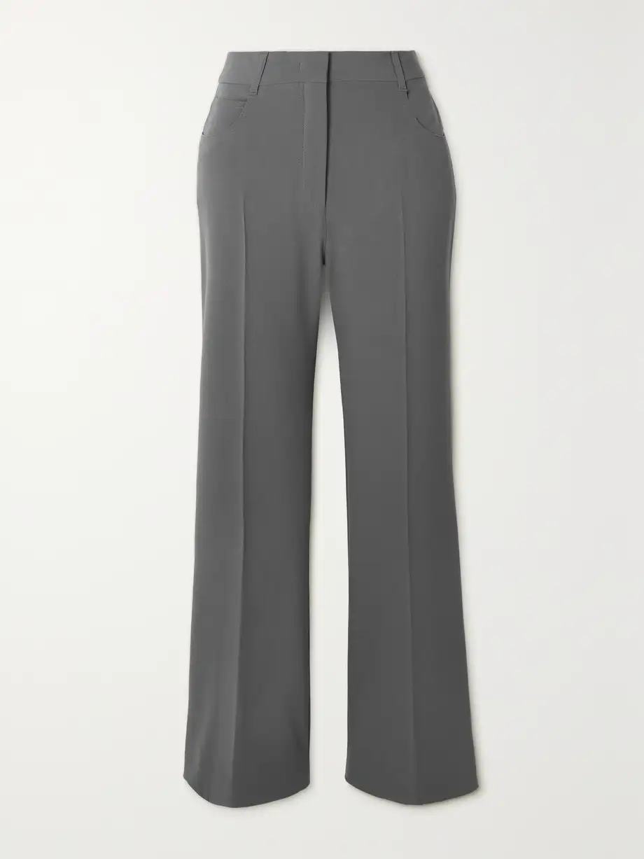 Stella McCartney - Cropped Stretch-twill Flared Pants - Gray Cover