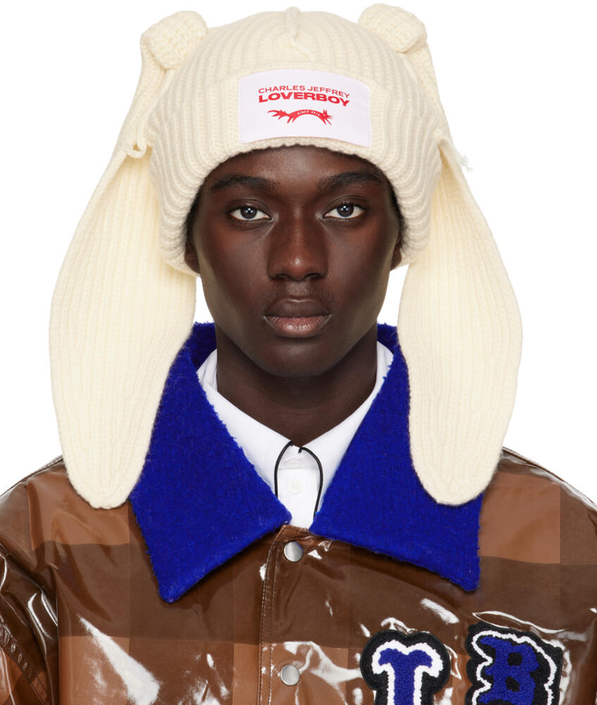 Charles Jeffrey LOVERBOY Off-White Chunky Rabbit Beanie Cover