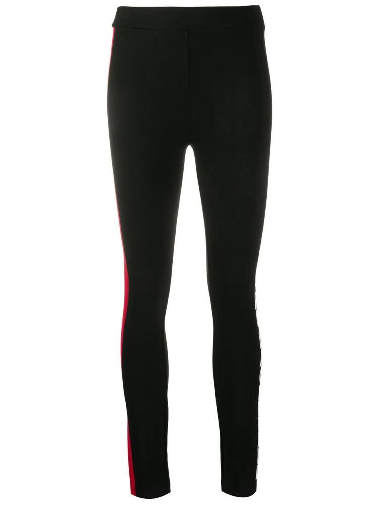 Karl Lagerfeld stripe detail logo leggings - Black Cover