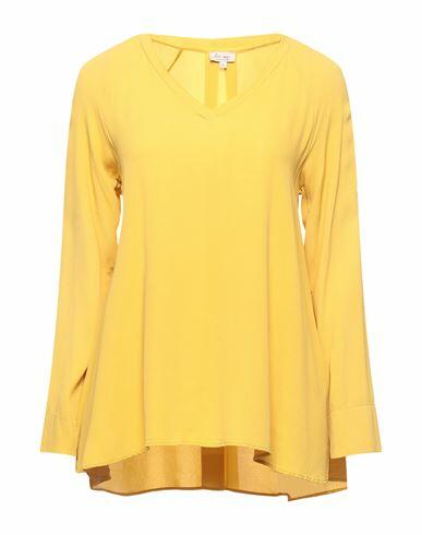 Her Shirt Her Dress Woman Top Ocher Viscose, Silk Cover