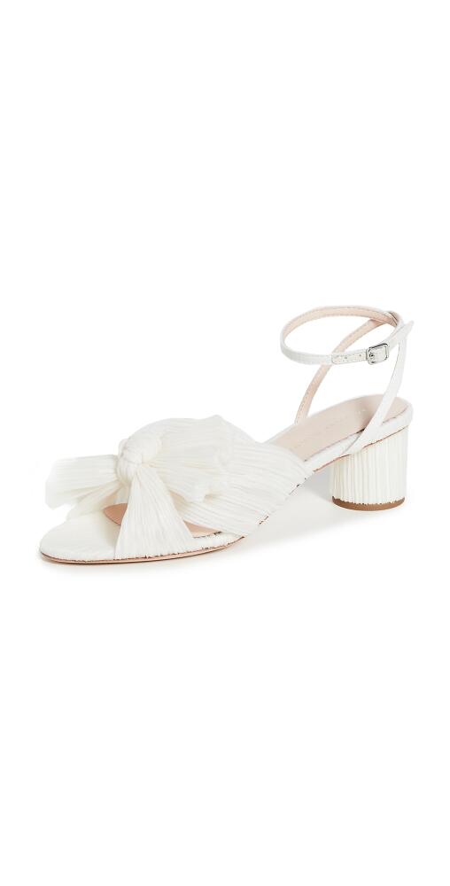 Loeffler Randall Dahlia Pleated Bow Heels with Ankle Strap Pearl Cover