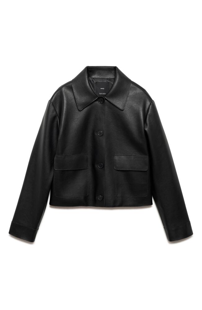 MANGO Sabina Faux Leather Jacket in Black Cover