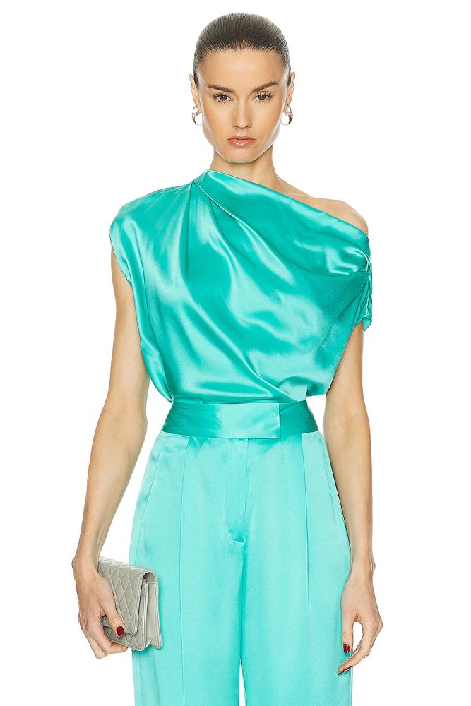 The Sei Drape Top in Teal Cover