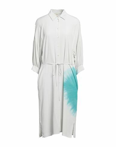 Her Shirt Her Dress Woman Midi dress Light grey Viscose, Silk Cover