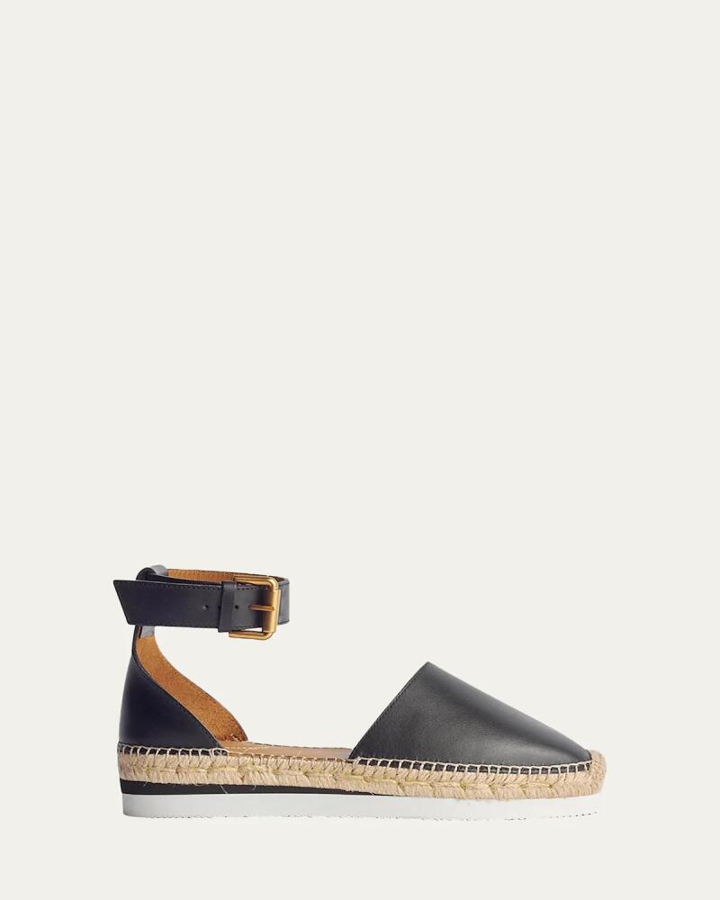 See by Chloe Glyn Leather Ankle-Strap Espadrilles Cover