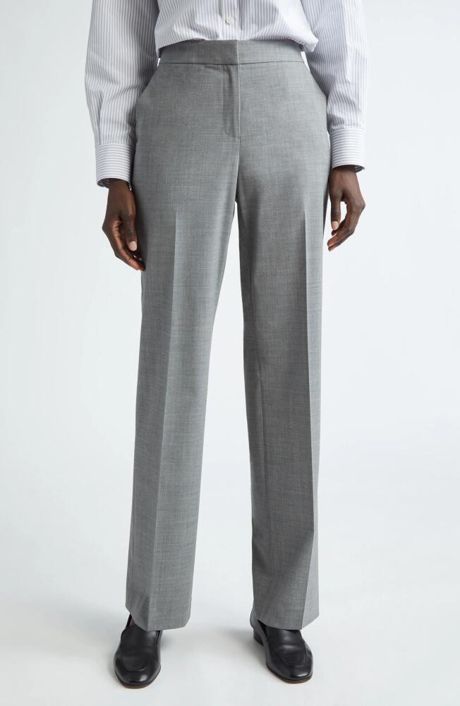 Lafayette 148 New York Irving Straight Leg Stretch Wool Pants in Nickel Cover