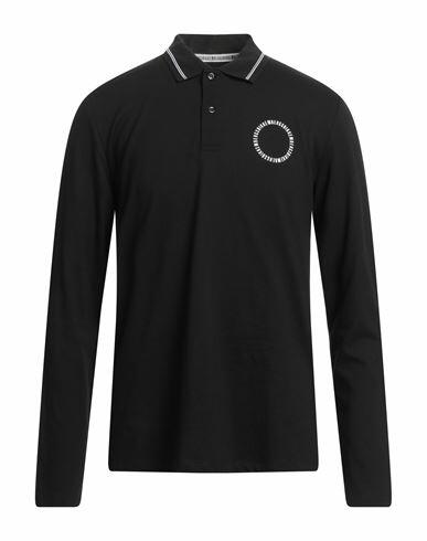 Bikkembergs Man Polo shirt Black Cotton, Elastane Cover