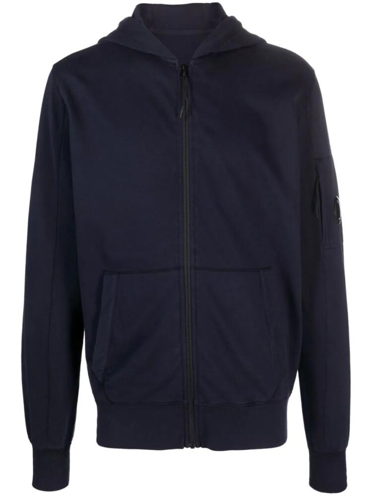 C.P. Company Lens-patch zip-fastening hoodie - Blue Cover