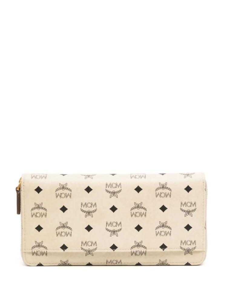 MCM zip-around monogram-print leather wallet - Neutrals Cover