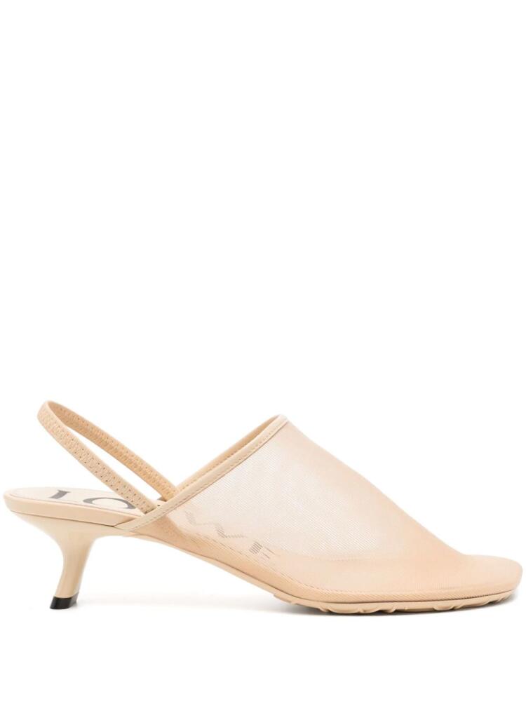 LOEWE 45mm mesh-design slingback mules - Neutrals Cover