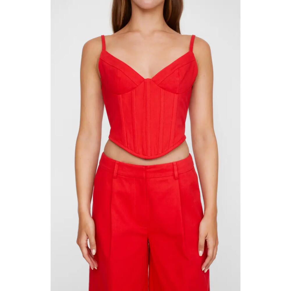 NASTY GAL Crop Corset Top in Red Cover