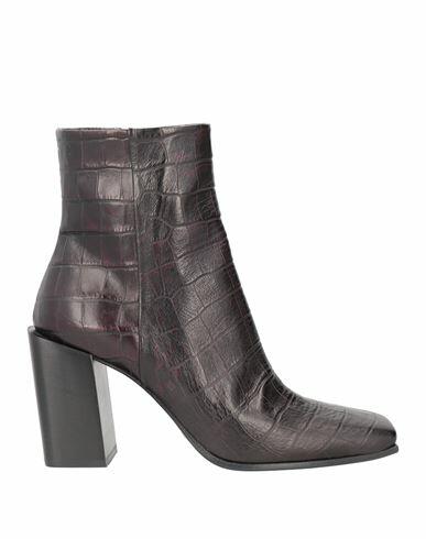 Fru. it Woman Ankle boots Dark brown Leather Cover