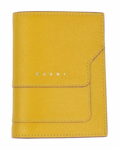 Marni Woman Wallet Yellow Leather Cover