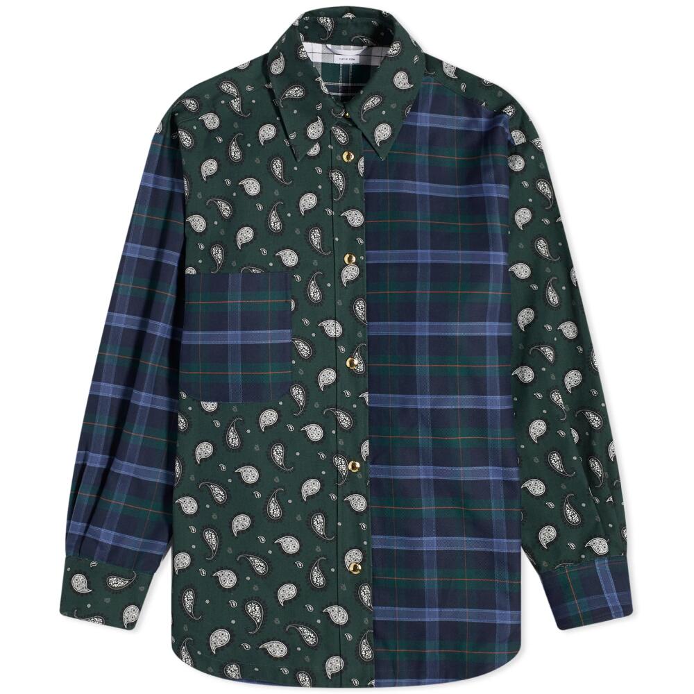 Thom Browne Men's Snap Front Shirt Jacket in Dark Green Cover