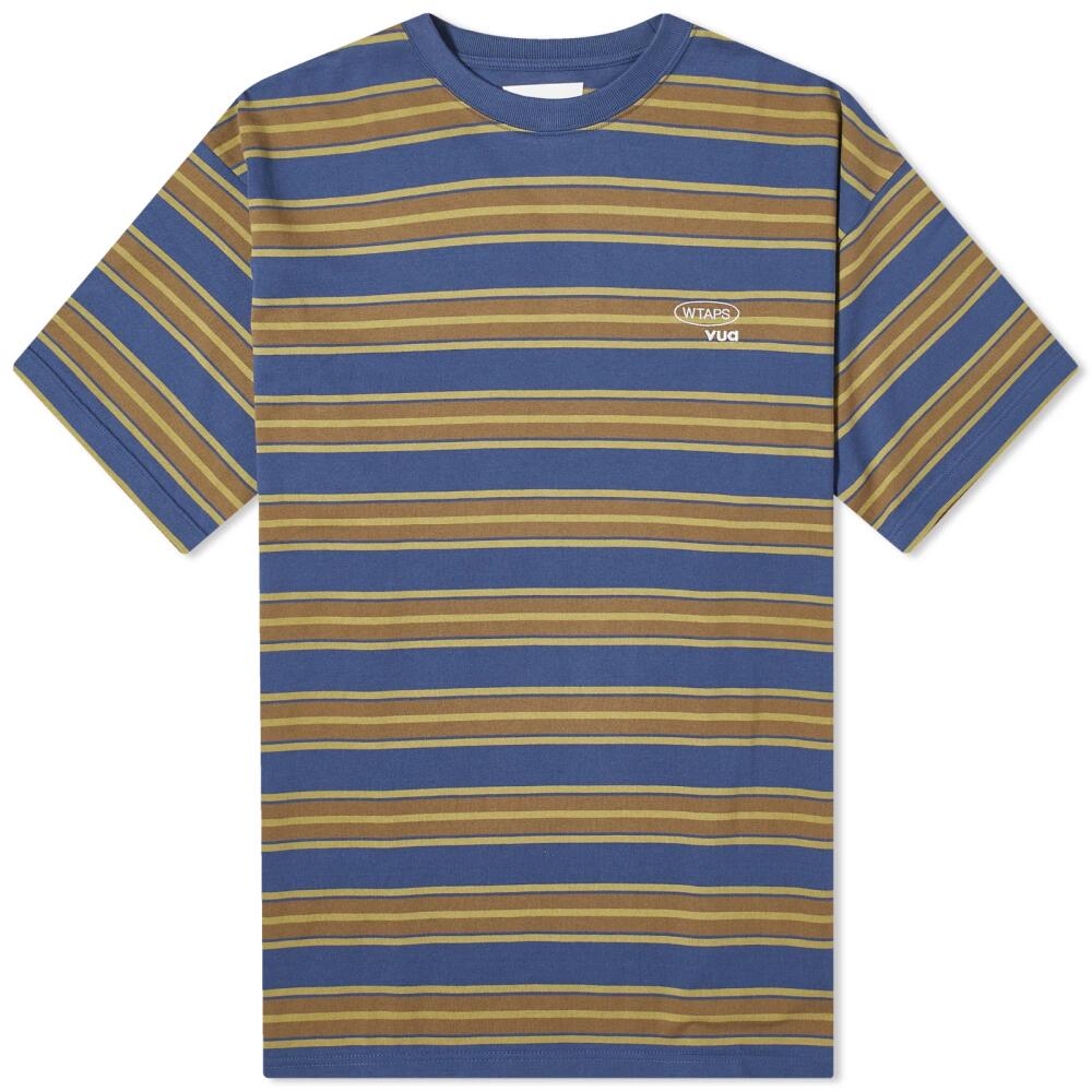 WTAPS Men's 08 Striped Crew Neck T-Shirt in Navy Cover