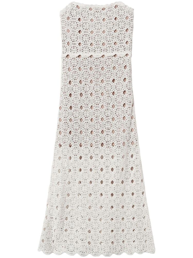 TWINSET crochet-knit bustier midi dress - White Cover