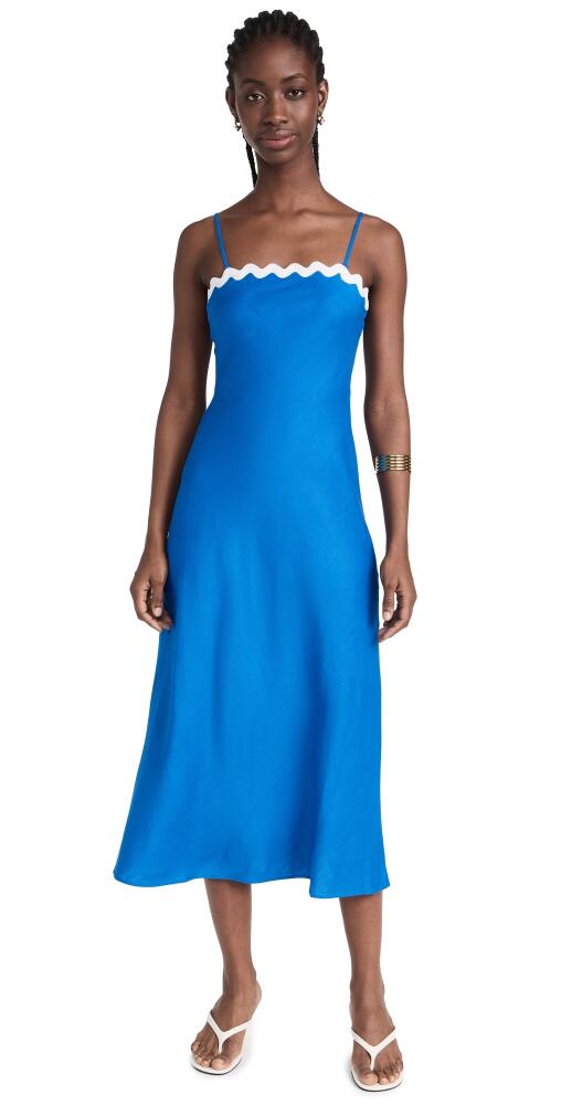 MINKPINK Florence Rickrack Midi Dress Cobalt Cover