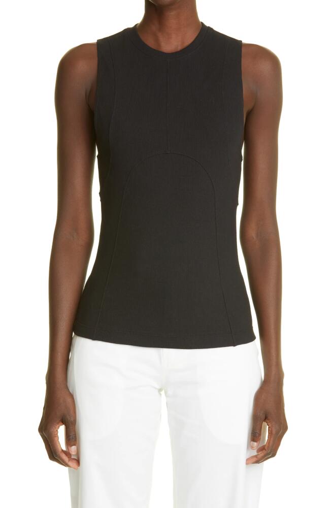 K. NGSLEY Gender Inclusive Dani Rib Stretch Cotton Tank in Black Cover