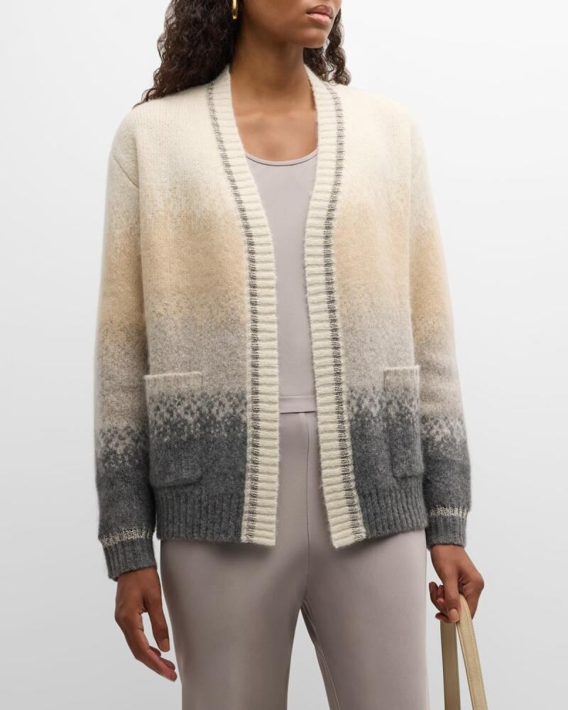 TSE Cashmere Cashmere-Lurex Ombre Stripe Cardigan Cover