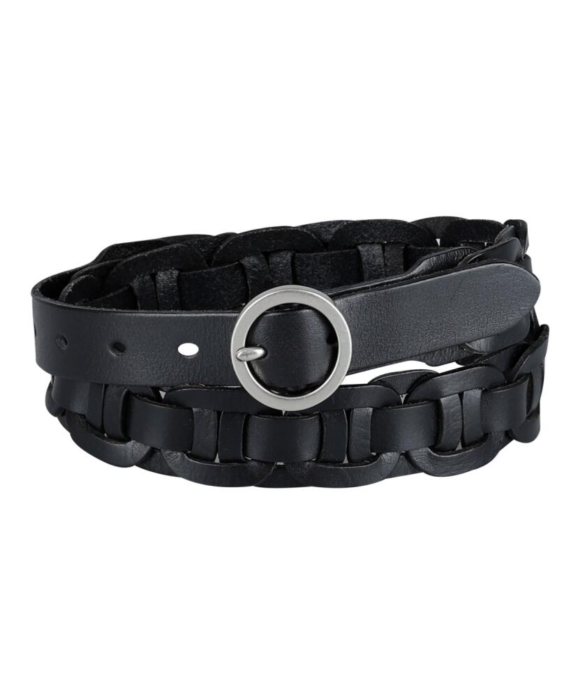 Tommy Hilfiger Women's Woven Leather Linked Casual Belt - Black Cover