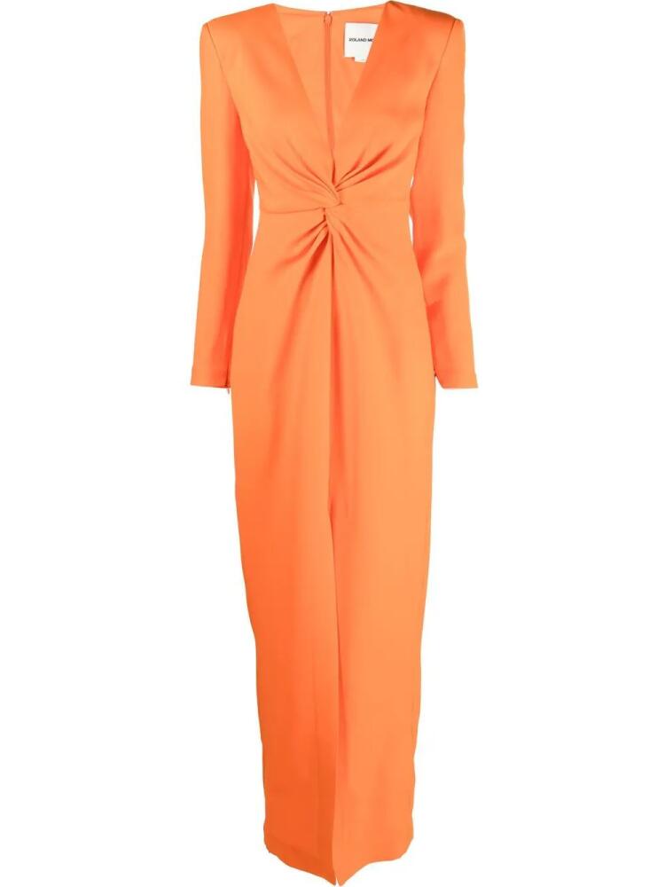 Roland Mouret twist long-sleeve maxi dress - Orange Cover