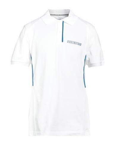 Bikkembergs Man Polo shirt White Cotton, Polyester, Polyamide, Elastane Cover