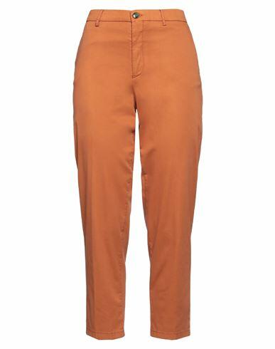 Berwich Woman Pants Rust Cotton, Silk, Elastane Cover