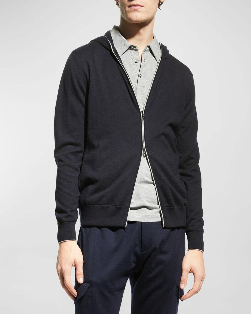 Loro Piana Cashmere-Cotton Zip-Front Hoodie Cover