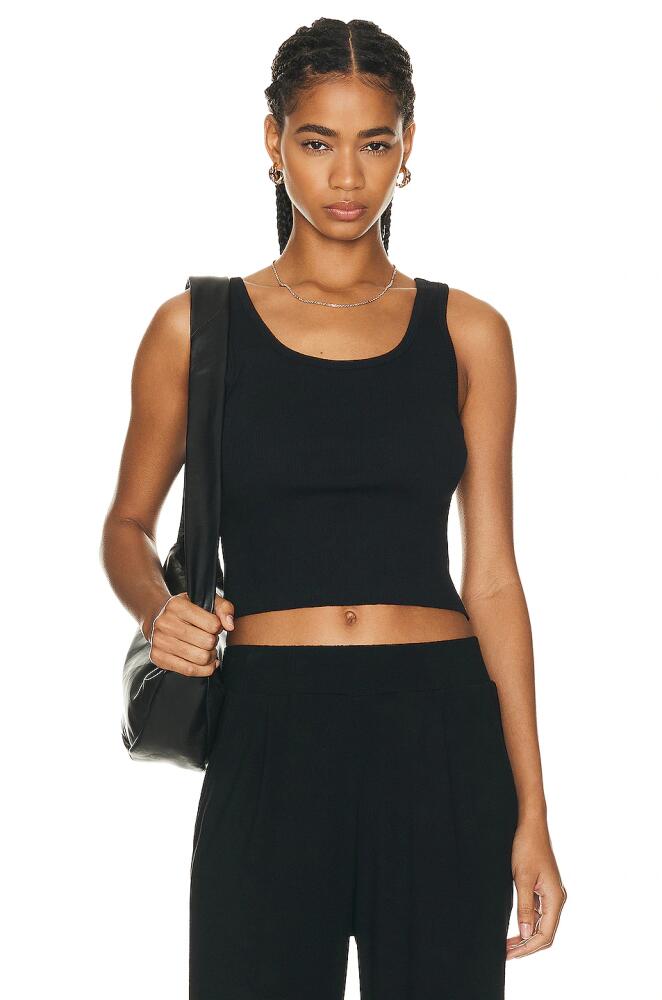 Eterne Cropped Scoop Neck Tank Top in Black Cover