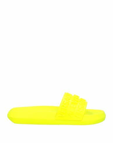 Versace Man Sandals Light yellow Rubber Cover