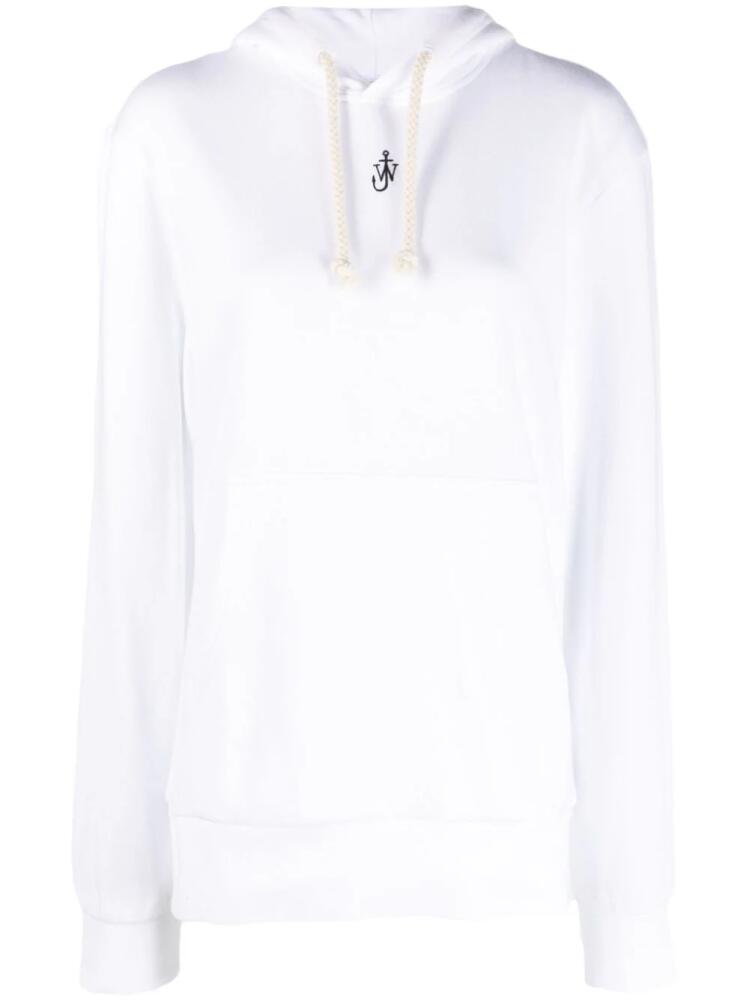 JW Anderson logo-embroidered cotton blend hoodie - White Cover