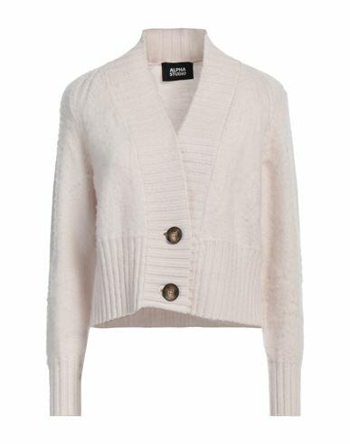 Alpha Studio Woman Cardigan Cream Wool Cover