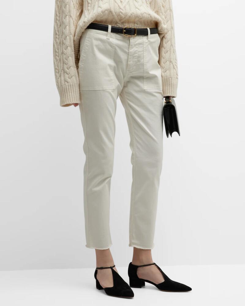 Nili Lotan Jenna Cropped Raw-Edge Pants Cover