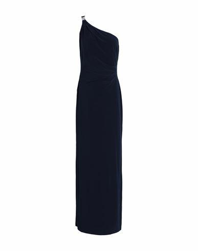 Lauren Ralph Lauren Woman Maxi dress Midnight blue Polyester, Elastane Cover