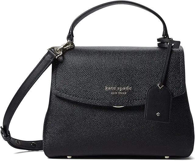 Kate Spade New York Thompson Pebbled Leather Small Top-Handle (Black) Handbags Cover