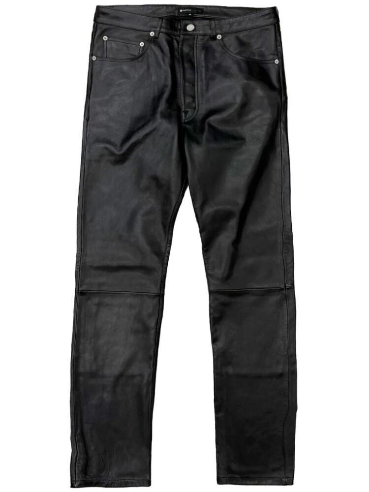 Purple Brand straight-leg leather trousers - Black Cover