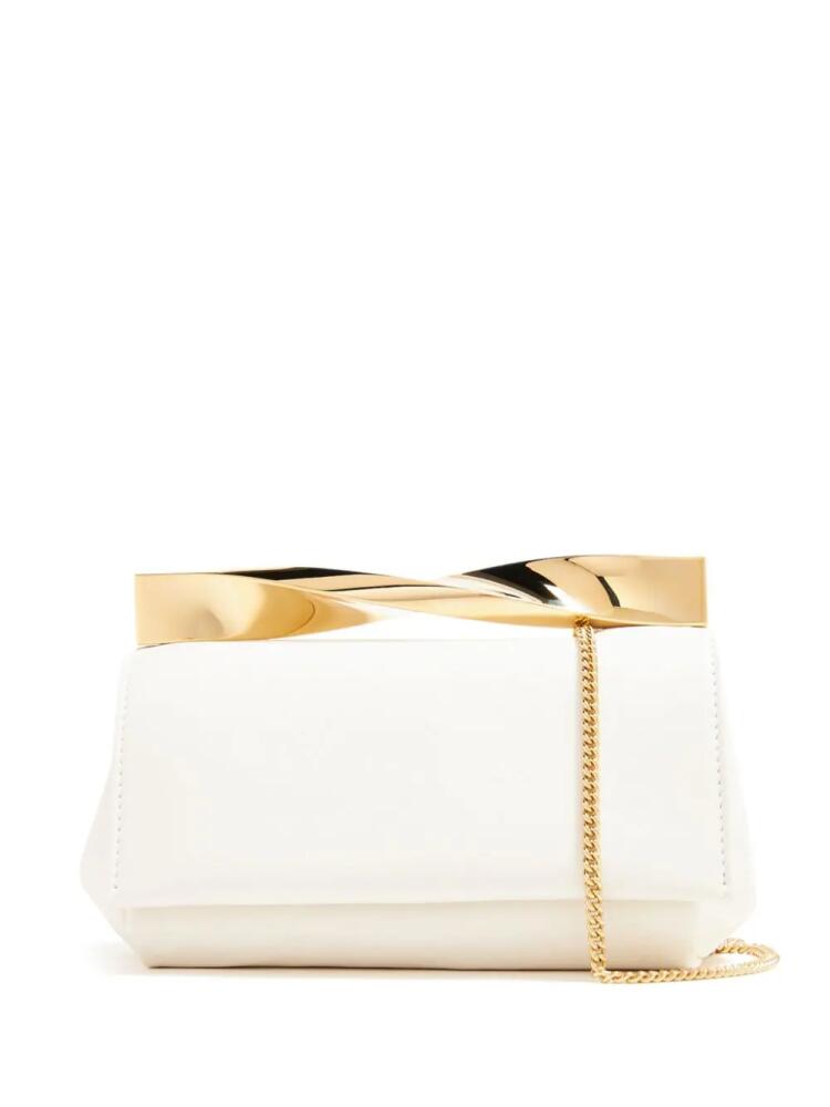 Aquazzura Twist leather clutch bag - White Cover