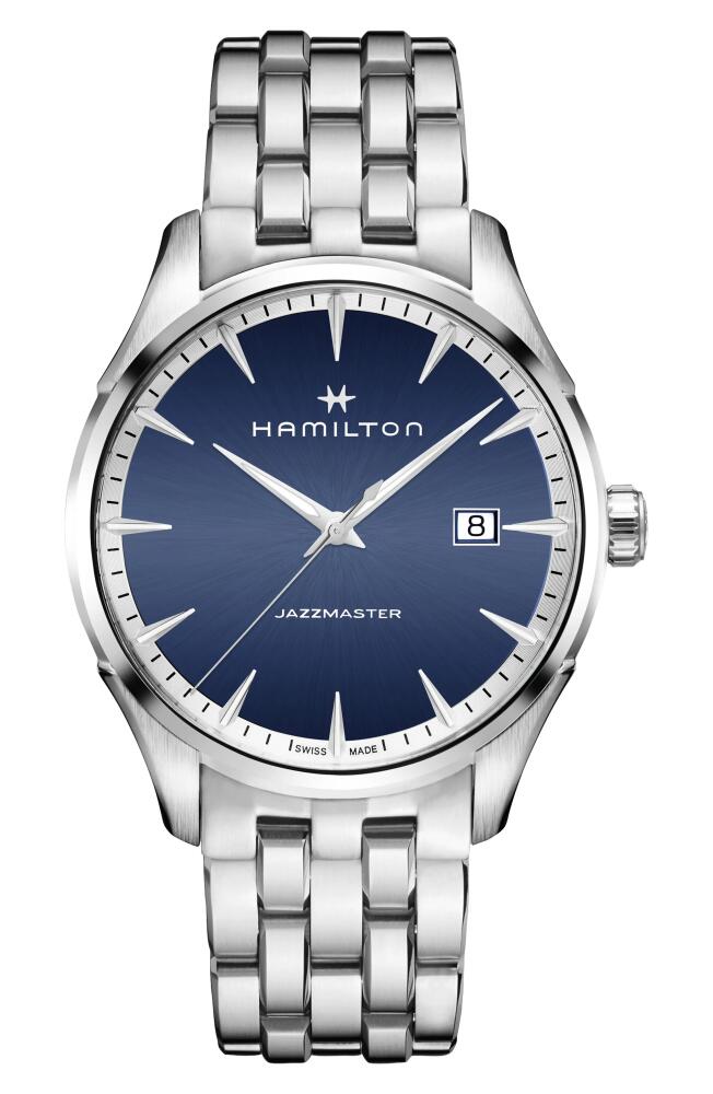 Hamilton Jazzmaster Bracelet Watch, 40mm in Silver/Blue/Silver Cover