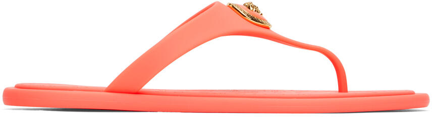 Versace Orange Alia Flat Rubber Sandals Cover