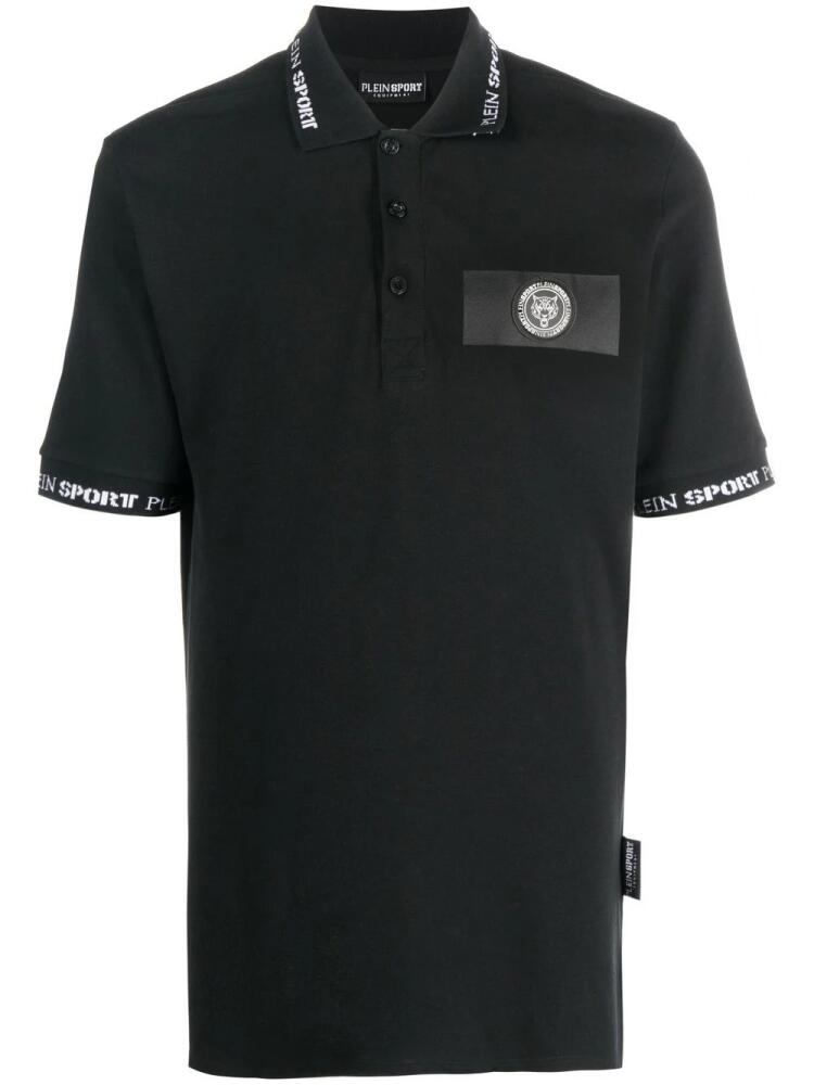 Plein Sport logo-patch short-sleeved polo shirt - Black Cover