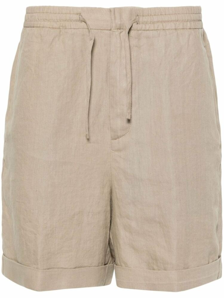 Canali slub-texture linen shorts - Neutrals Cover