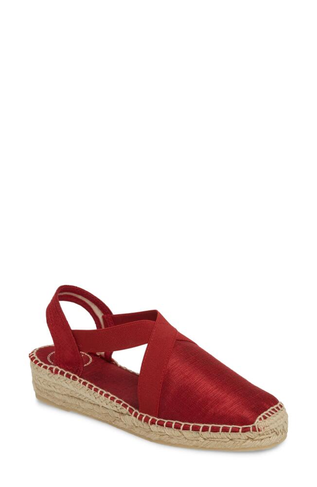 Toni Pons 'Vic' Espadrille Slingback Sandal in Red Fabric Cover