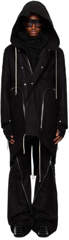 Rick Owens Black Bauhaus Fishtail Coat Cover